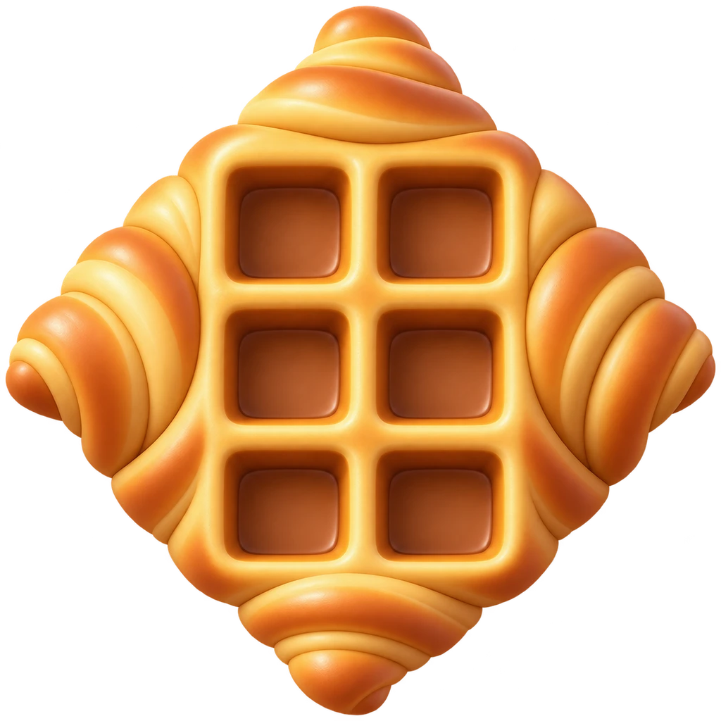3D cartoon Croffle with six pockets